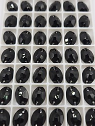 Овал 10*14мм Джет черный упаковка 48 шт.